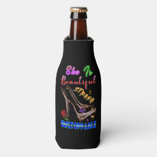 She Is Beautiful Strong Unstoppable Bottle Cooler