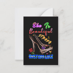 She Is Beautiful Strong Unstoppable Card