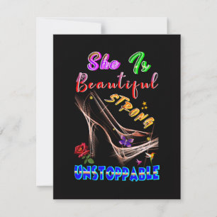 She Is Beautiful Strong Unstoppable Card