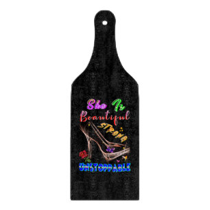 She Is Beautiful Strong Unstoppable Cutting Board
