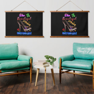 She Is Beautiful Strong Unstoppable Hanging Tapestry