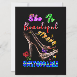 She Is Beautiful Strong Unstoppable Holiday Card