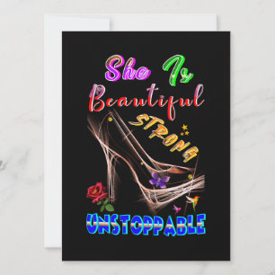 She Is Beautiful Strong Unstoppable Holiday Card