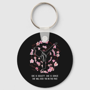 She Is Beauty She Grace She Will Kick You In The F Key Ring