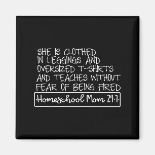 She Is Clothed In Leggings And Oversized Homeschoo Magnet