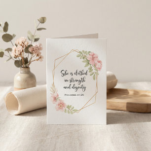 She Is Clothed in Strength & Dignity Hard Times Card