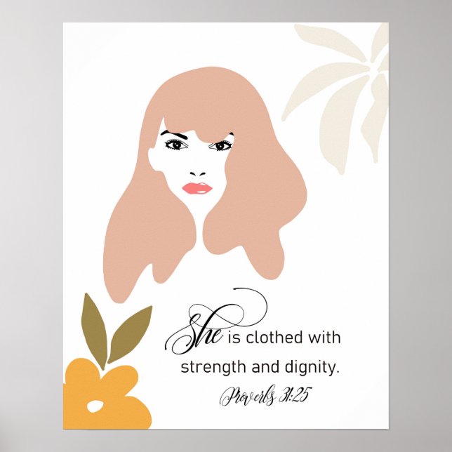 She Is Clothed With Strength And Dignity, Bible Poster (Front)