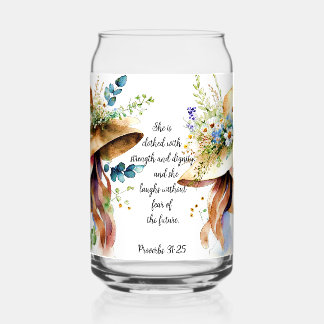She is Clothed with Strength and Dignity Can Glass