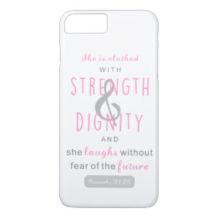 she is clothed with strength & dignity proverbs 31 iPhone 8 plus/7 plus case