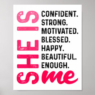 She Is Confident Strong Motivated Black History Mo Poster