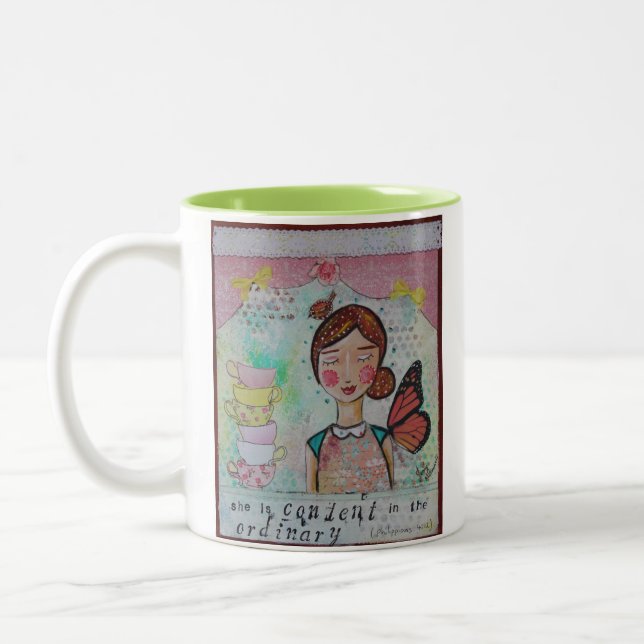 She is Content Two-Tone Coffee Mug (Left)