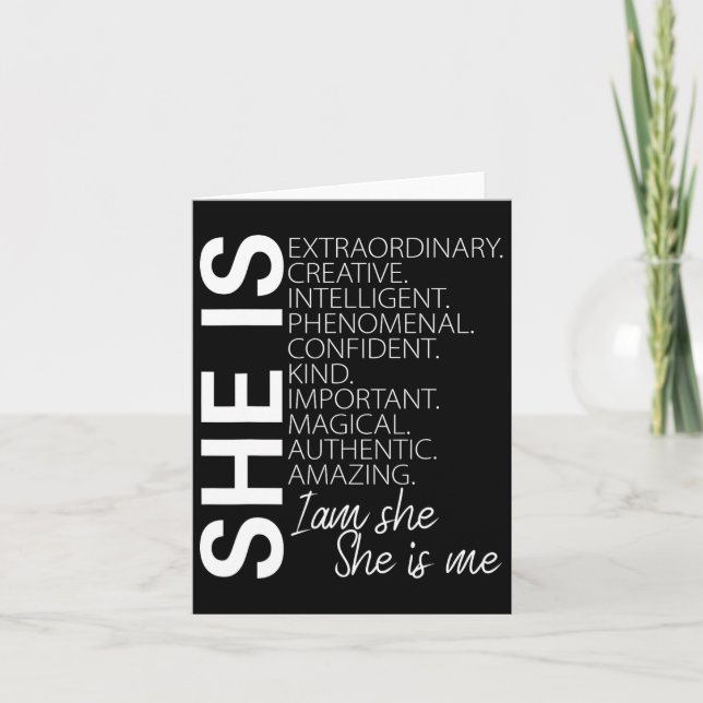 She Is Extraordinary Creative Confident Black Hist Card (Front)