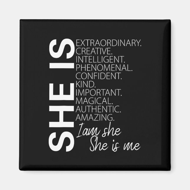 She Is Extraordinary Creative Confident Black Hist Magnet (Front)