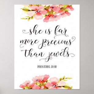 She is far more precious than jewels art poster