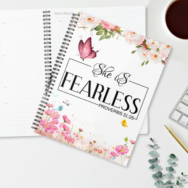 She is Fearless Proverbs 31:25 Floral Butterfly  Planner (Creator Uploaded)