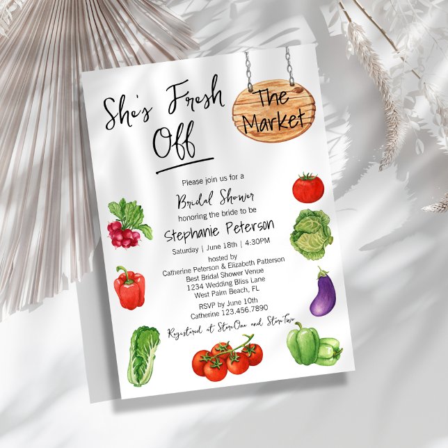 She is Fresh Off the Market Sign Bridal Shower Invitation (Creator Uploaded)