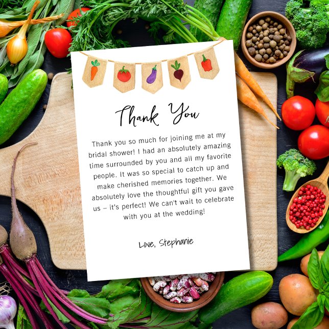 She is Fresh Off The Market Veggies Bridal Shower Thank You Card (Creator Uploaded)