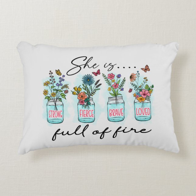 She Is Full Of Fire Decorative Cushion (Front)