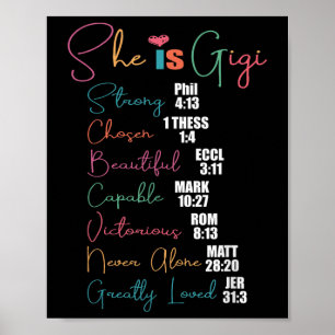 She Is Gigi Christian Mothers Day Present Grandma  Poster