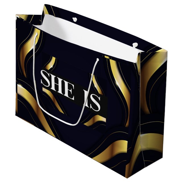 SHE IS HER OWN BOSS Luxuy Gift Bag (Front Angled)