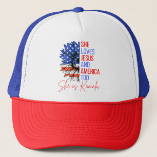 She is Kamala 2024, Kamala Harris, Ladies please p Trucker Hat