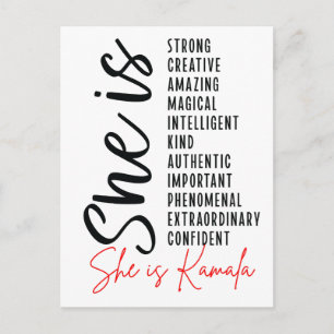 She is Kamala, strong creative amazing magical int Holiday Postcard
