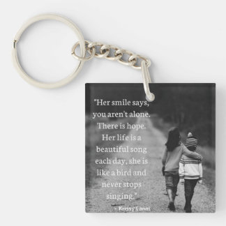 She is like a bird inspirational quote keychain