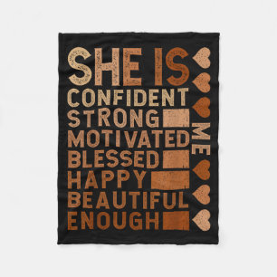 She Is Me Black Women Beautiful Strong Blessed Pro Fleece Blanket