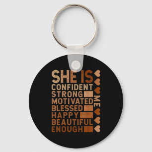 She Is Me Black Women Beautiful Strong Blessed Pro Key Ring