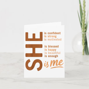 She Is Me Confident Strong Educated Black History Card