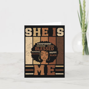 She Is Me Strong Educated Black History Juneteenth Card