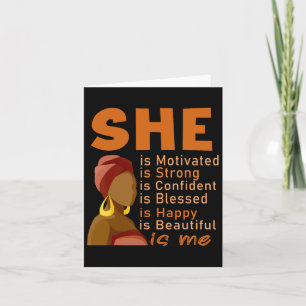 She Is Me Strong Educated Black History Month Wome Card