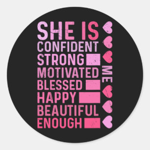 She Is Me Strong Educated Blessed Black History Wo Classic Round Sticker