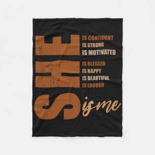 She Is Me Strong Educated Blessed Black History Wo Fleece Blanket