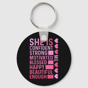 She Is Me Strong Educated Blessed Black History Wo Key Ring