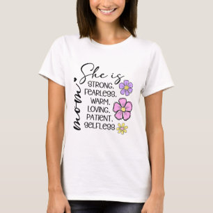 She Is Mom Shirt   Minimal Floral Mother Tee