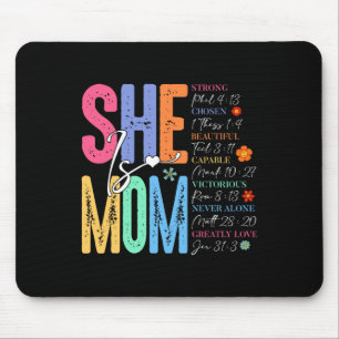 She Is Mum Christian Mother's Day Jesus Mama Relig Mouse Pad