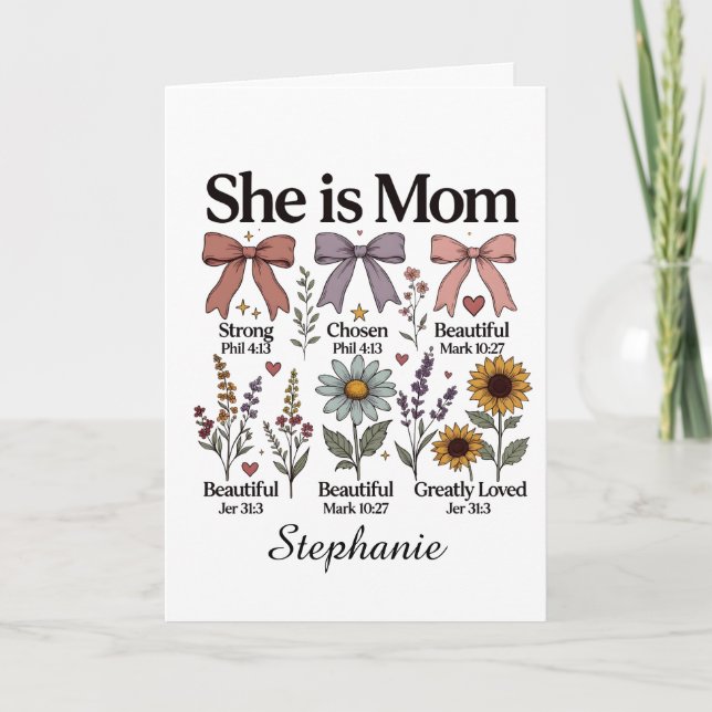She is Mum | Faith Greeting Card (Front)