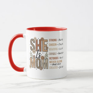 She Is Mum Mug Floral Leopard Print Mum Gift