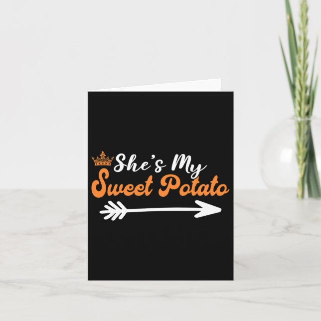She Is My Sweet Potato I Yam Couples Thanksgiving  Card (Front)