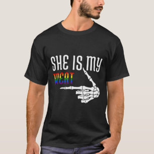She Is My Treat Skeleton Matching Couple Halloween T-Shirt