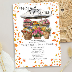 She Is Off the Market Fall Leaves Bridal Shower Invitation