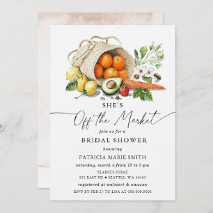 She is off the Market Farmers Market Bridal Shower Invitation