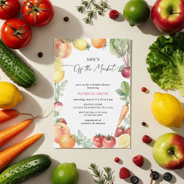 She is off the Market Farmers Market Bridal Shower Invitation (She is off the Market Farmers Market Bridal Shower Invitation)