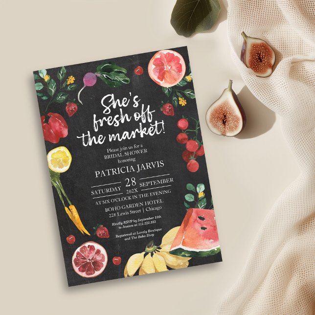 She is off the Market Farmers Market Bridal Shower Invitation (Creator Uploaded)