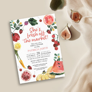 She is off the Market Farmers Market Bridal Shower Invitation