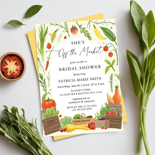 She is off the Market Farmers Market Bridal Shower Invitation (She is off the Market Farmers Market Bridal Shower Invitation)