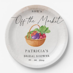 She is off the Market Farmers Market Bridal Shower Paper Plate