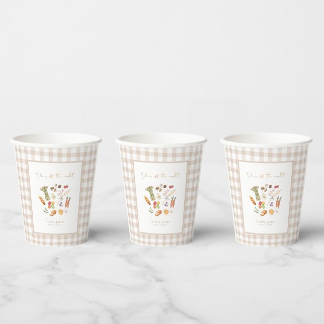 She is off the market floral bridal shower paper cups (Multi)