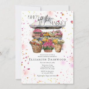She Is Off The Market Floral Shop Bridal Shower Invitation